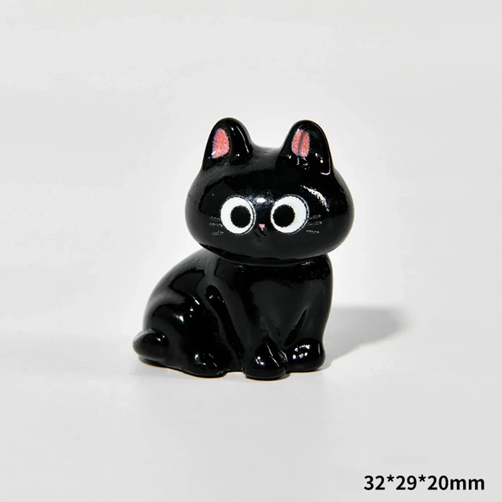 Estatueta de gatos de resina de desenho animado mini gatinho ornamentos
