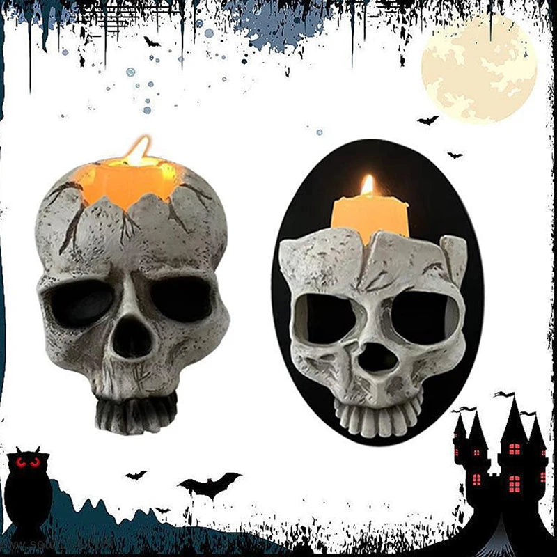 1 Pcs Home Resin Craft Skeleton Candlestick Pendant Gothic Style Wall Decor