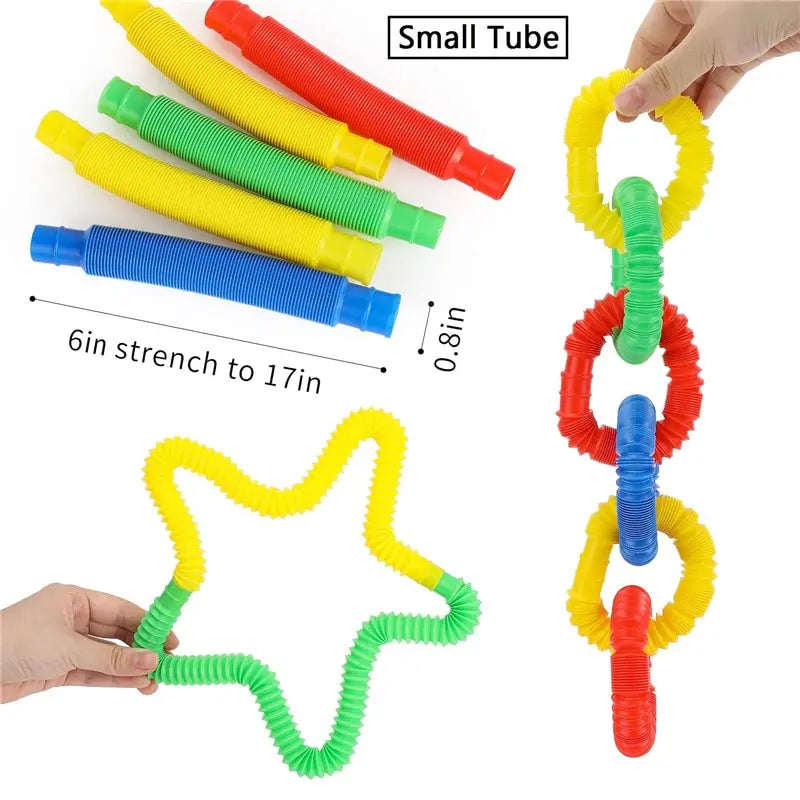 Colorful Pop Tubes 8 Pack Stretching Fidget