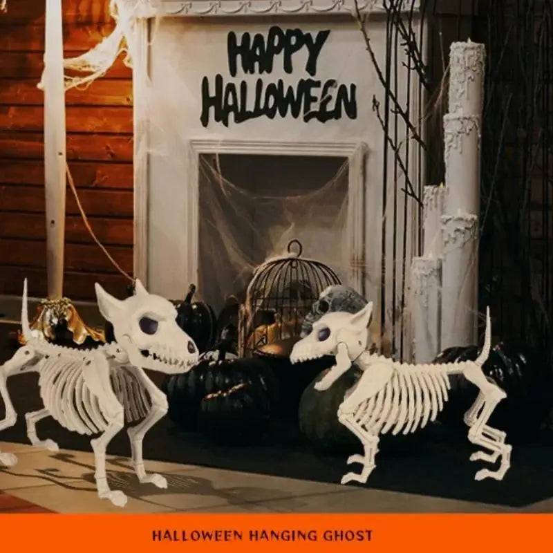 Creative Little Wolf Skeleton Halloween Decoration Animal Bone Prop Indoor
