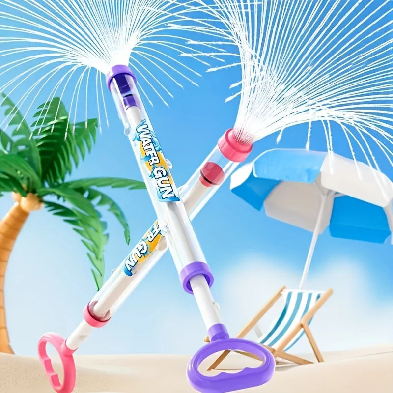 1 3 6pcs Spray Water Pull-Back Water Gun Outdoor Splash Games Pool Lawn