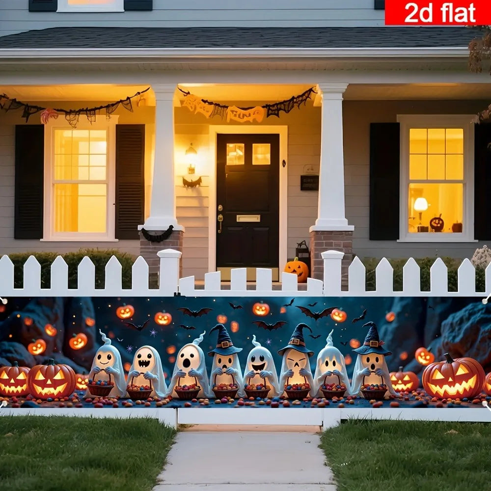 Happy Halloween Fence Banner Yard Decoration