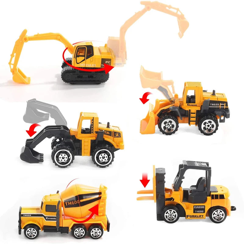 10 In 1 Construction Toys Truck Storage Die-cast Vehicle Transporter Car