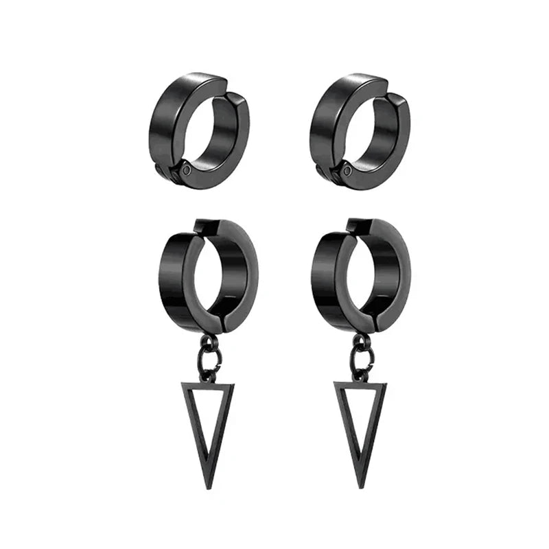 5 pairs fashionable men's punk cross pendants stainless steel magnet