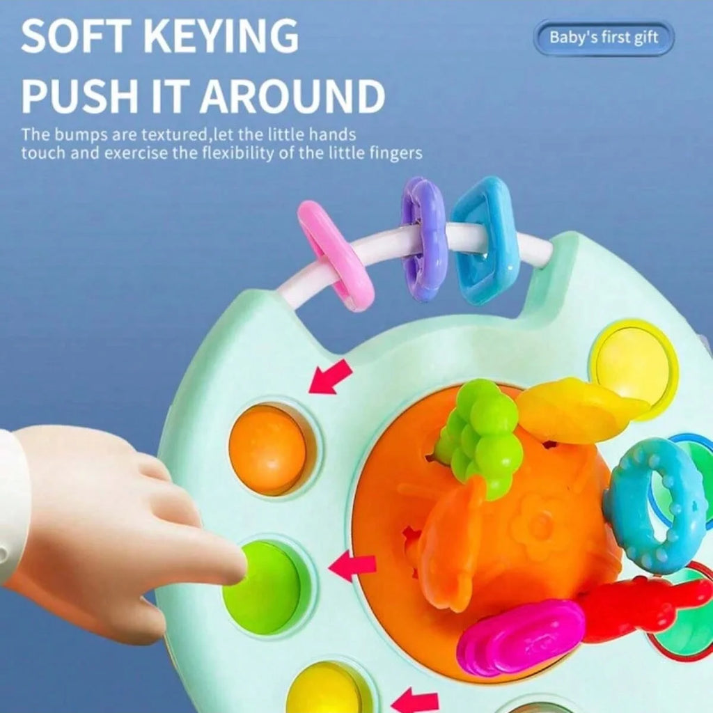Activity Development Pull String Toys Silicone Teething Rattle Educational