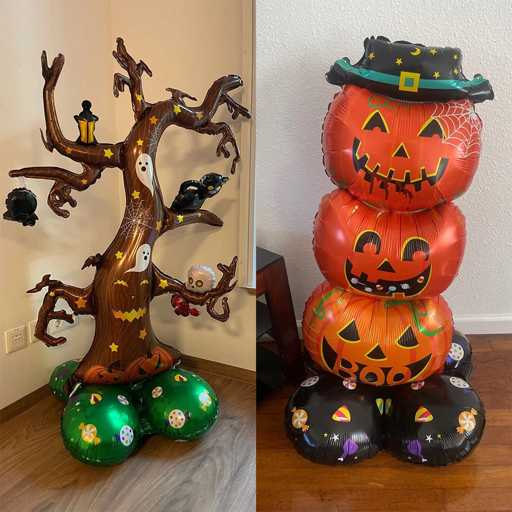 1Set Halloween Foil Balloons Pumpkin Ghost Witch Aluminium Foil Balloons Party
