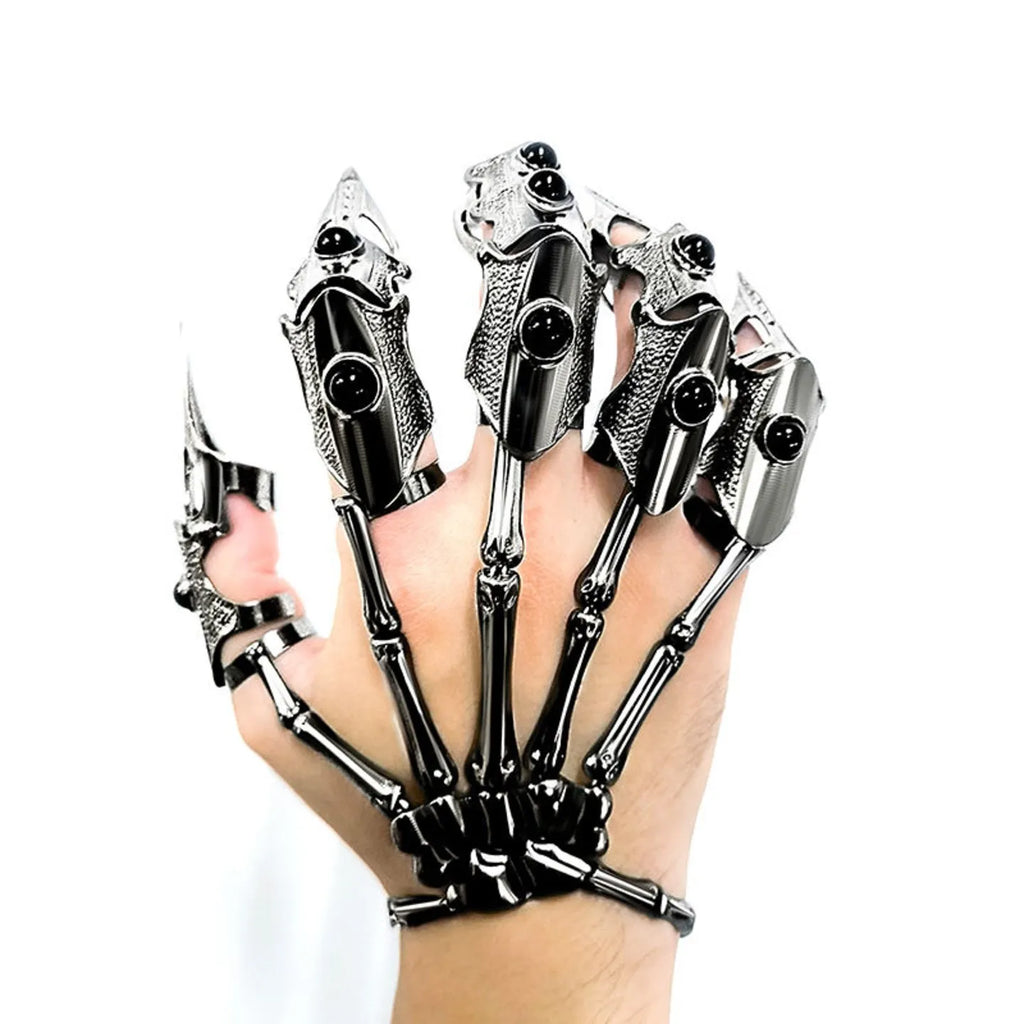 1 Fully Finger Hinged Fearless Warrior Ring, Detachable, with Adjustable Finger Size and Length
