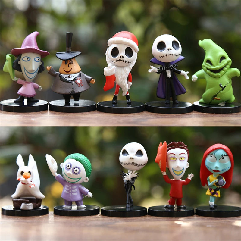 10Pcs Set Nightmare Before Christmas Anime Figure Toys Jack Skellington