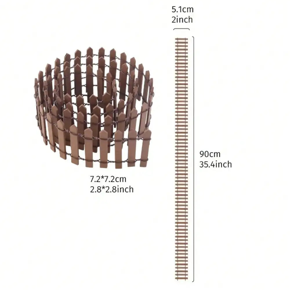 1PC Mini Wooden Fence Miniature Fence Fairy Garden Micro Landscape Ornaments