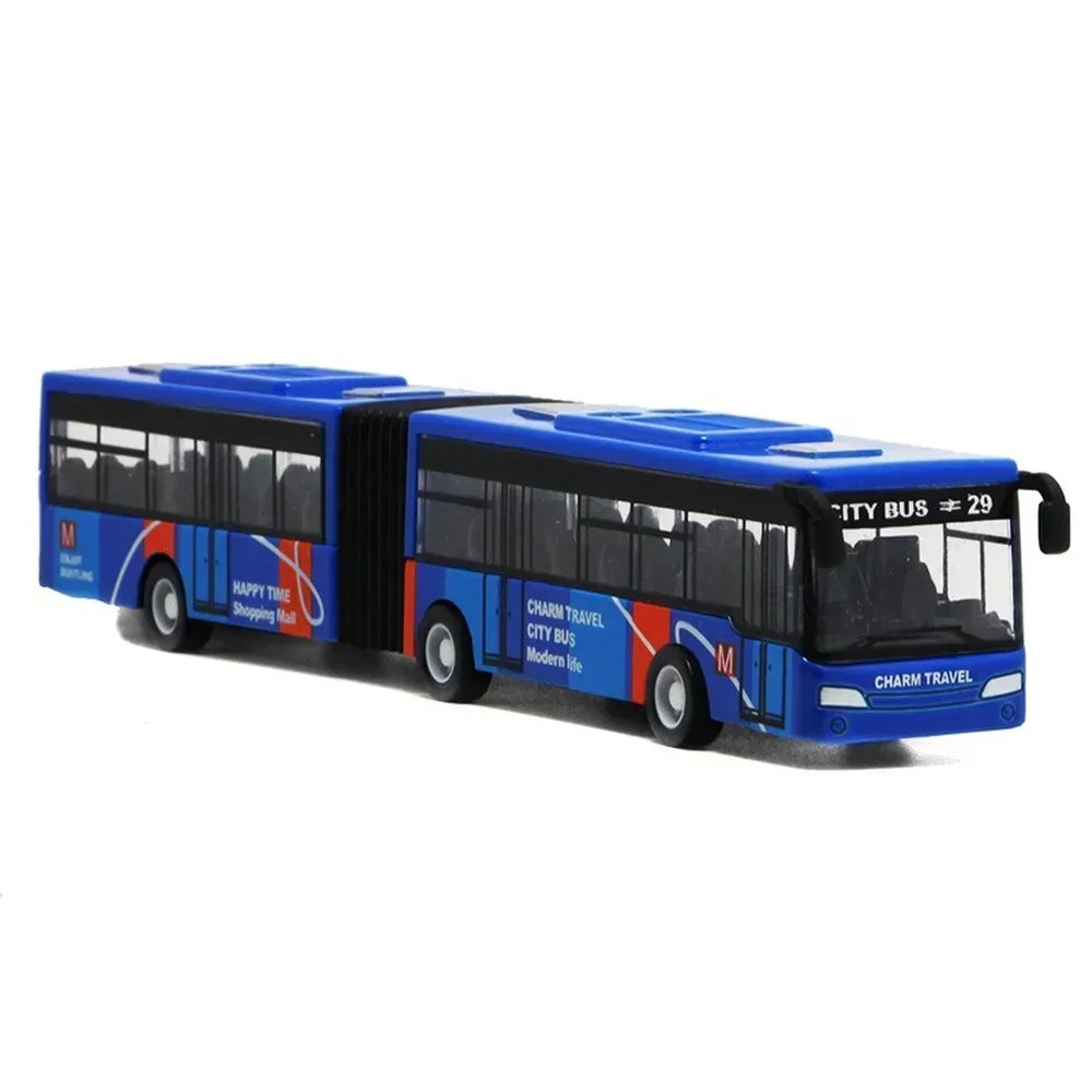 1:64 Alloy City Bus Model Diecast Toy Vehicle