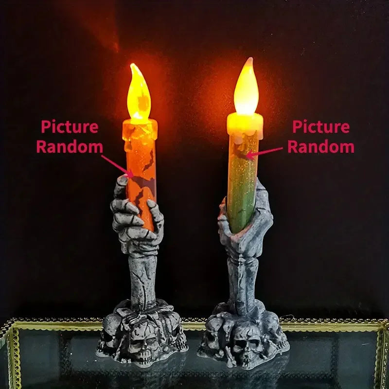 Glowing Halloween Led Candles Skeleton Ghost
