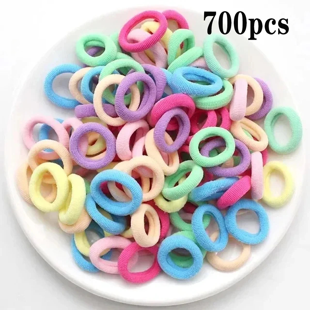 200-1000pcs Women Girls Colorful Nylon Elastic Hair Bands Ponytail Small