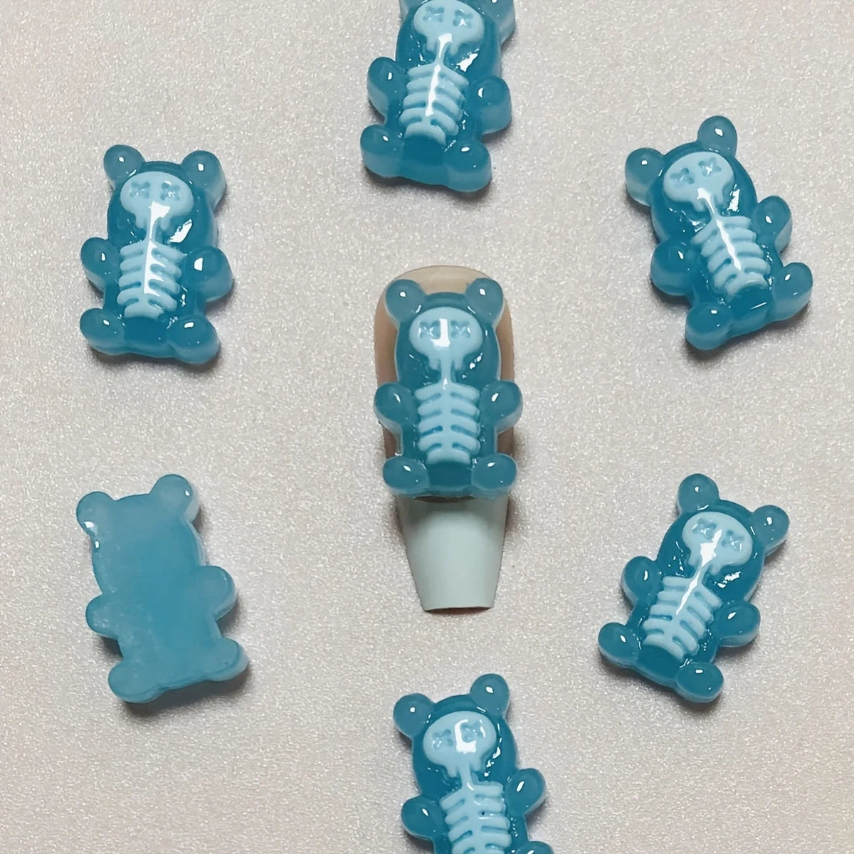 10pcs Macaron Color Skull Bow Skeleton Resin Handmade