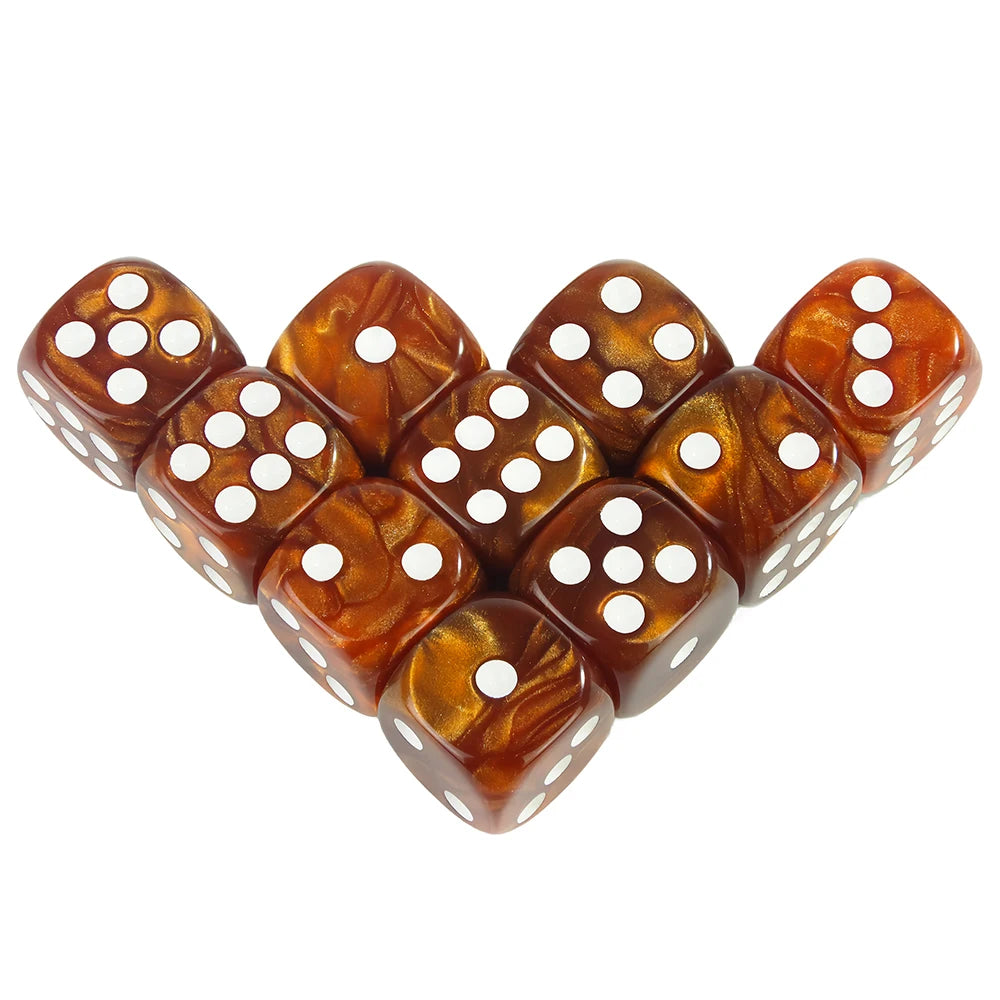 16MM Round Corner Game Dice Set 6-Sided Marble Acrylic Dices Tabletop Game