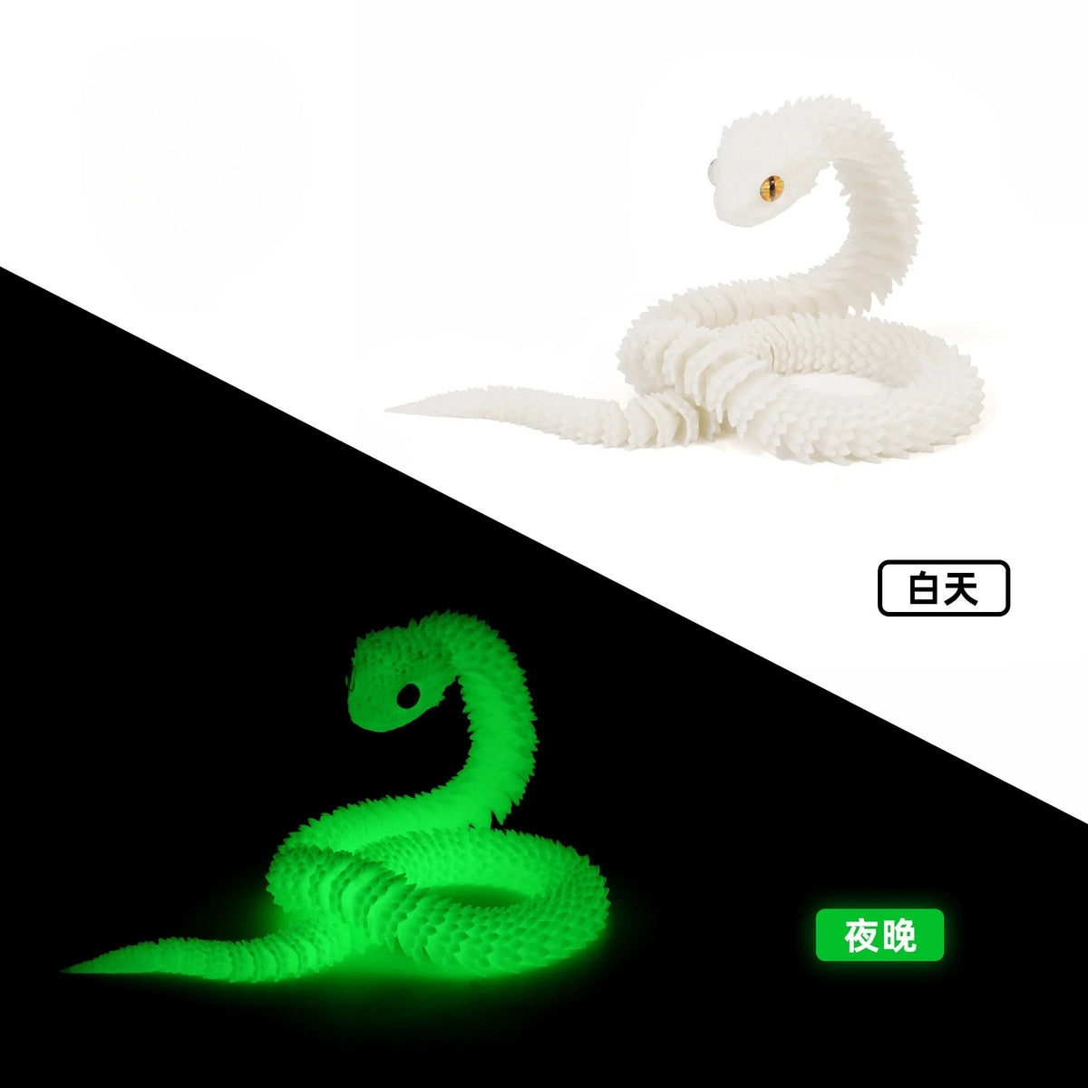 30CM New 3D Printed Snake Realistic Snake Statue Movable Joint Fidget Toys Simulation Desk Ornament Animal Model Gift