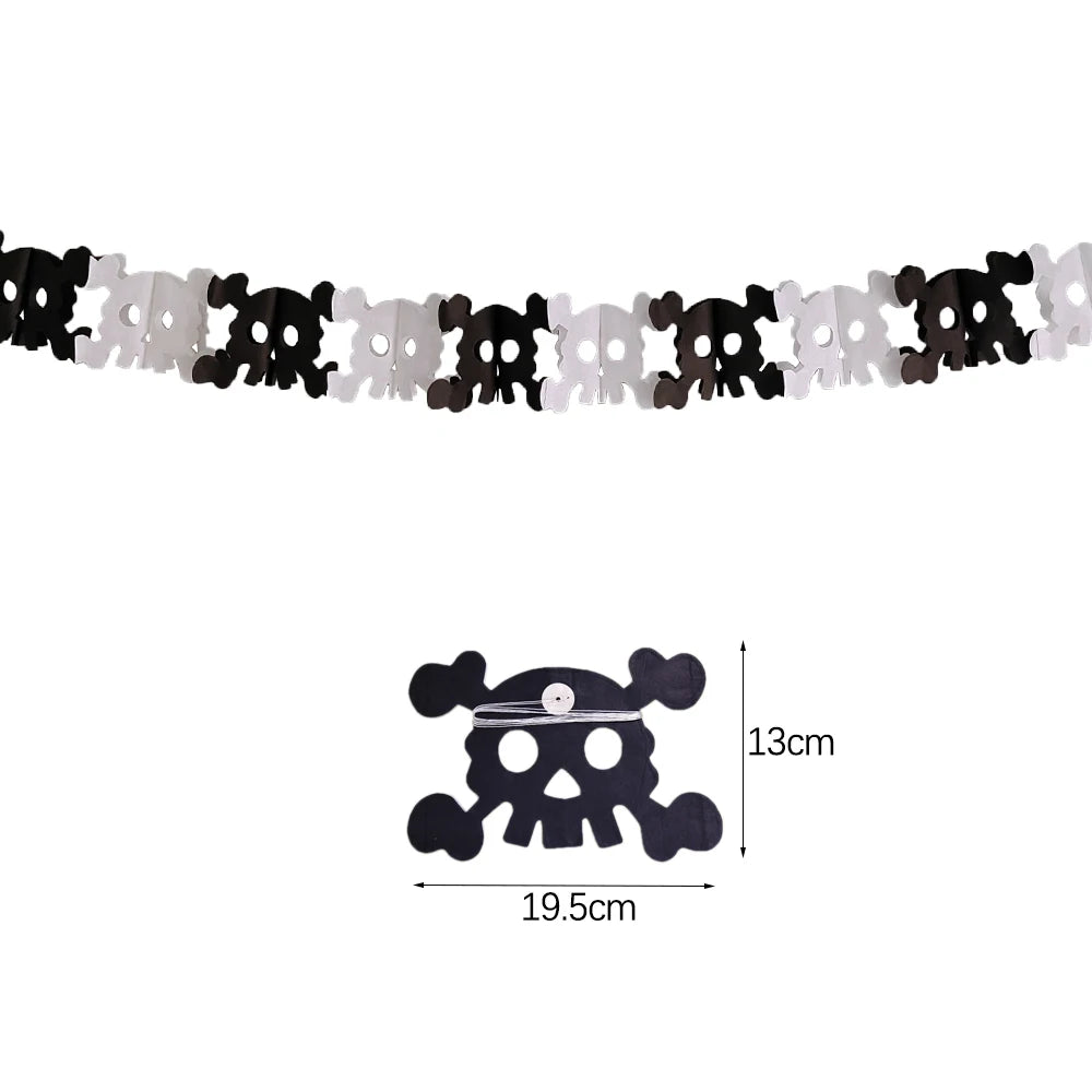Halloween Paper Banner Garland Pumpkin Spider Ghost Banner Halloween Party
