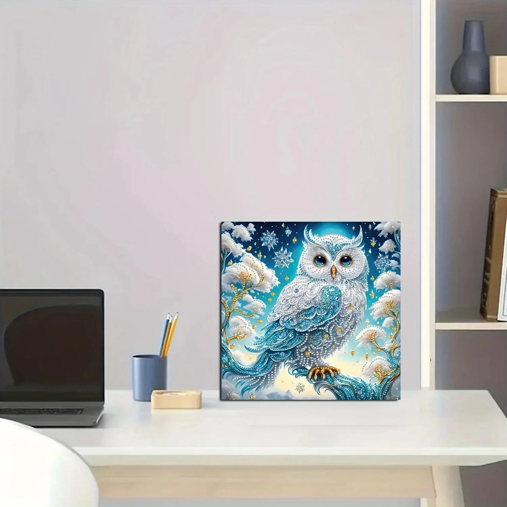 Charming DIY 5D Owl Diamond Painting Set Tree Branches Unique Shaped Crystals