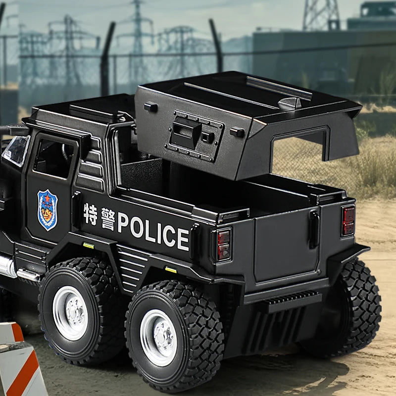 1:32 SWAT City Police Truck Model Diecast Play Off-road Vehicle Sound Light