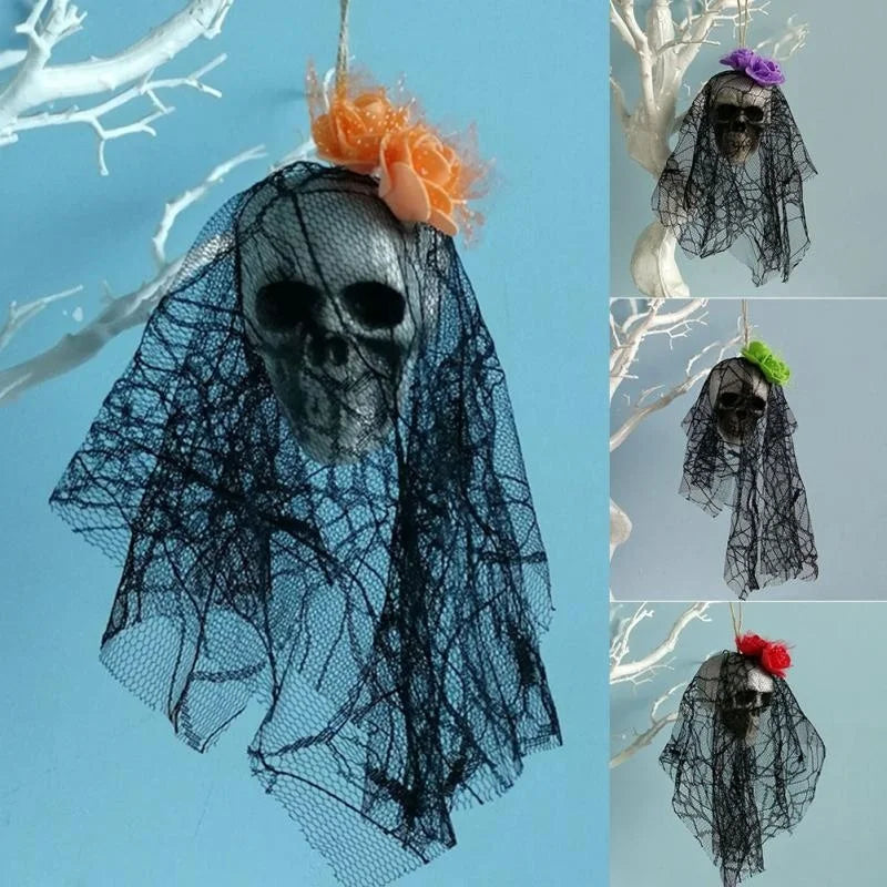Halloween Skull Hanging Ornaments Foam Skull Bride Clothes Bone Head Scene Layout