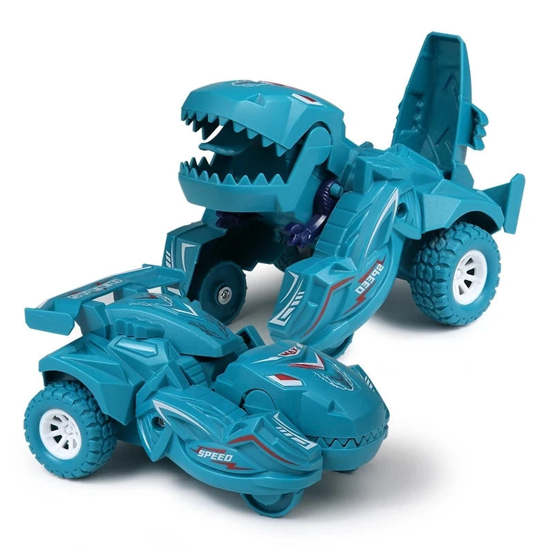 2 IN 1 Dinosaur Deformation Car Model Toy Boys One Step Action Collision