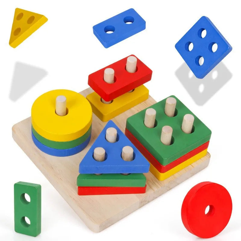 Montessori Wooden Building Blocks Color