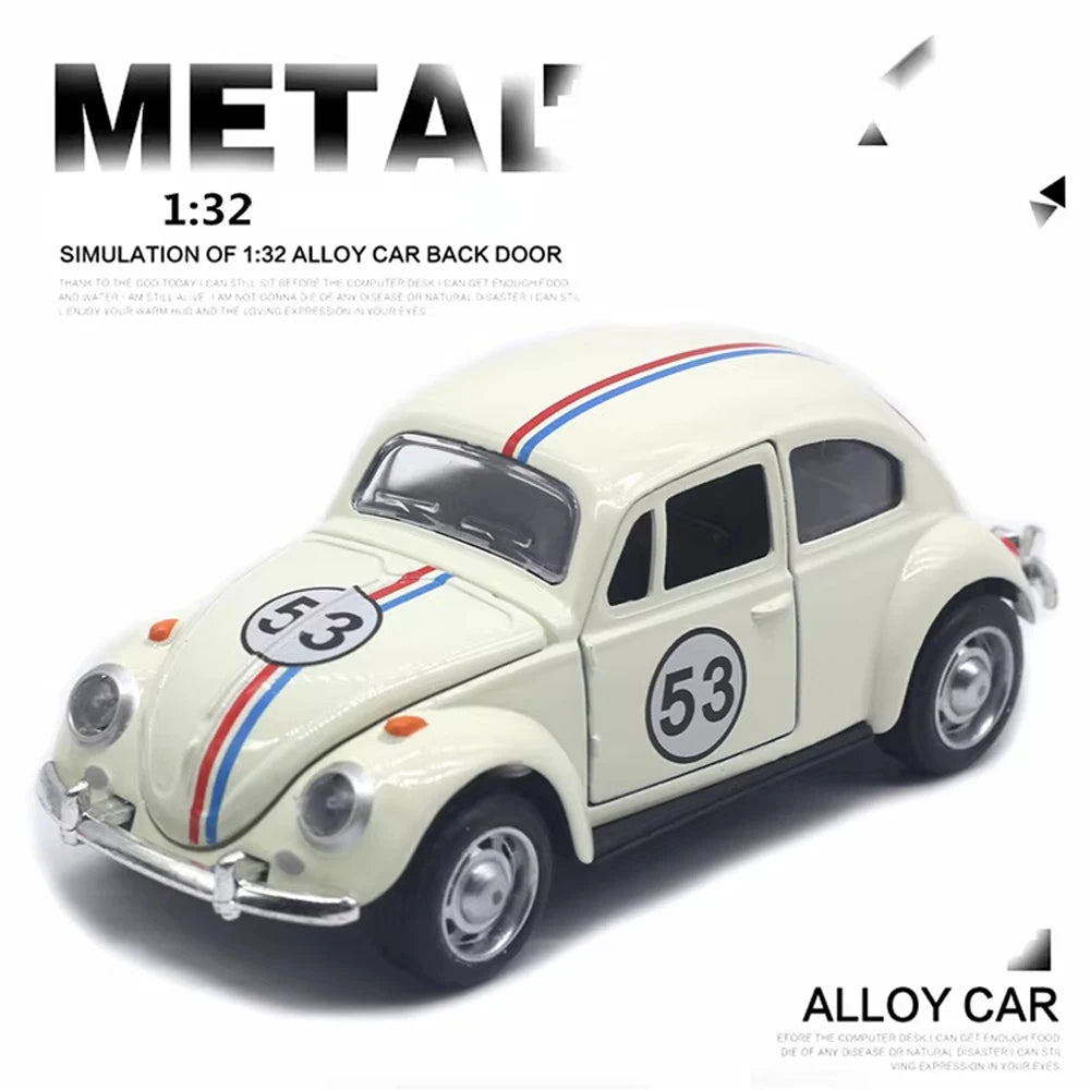 1:32 Vintage Die-Cast Racing Car Toy High-Quality Metal Alloy Manual Pull-Back