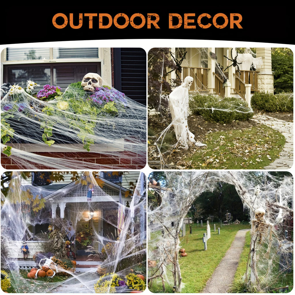 120-35 sqft Spider Webs Halloween Decorations Spiders