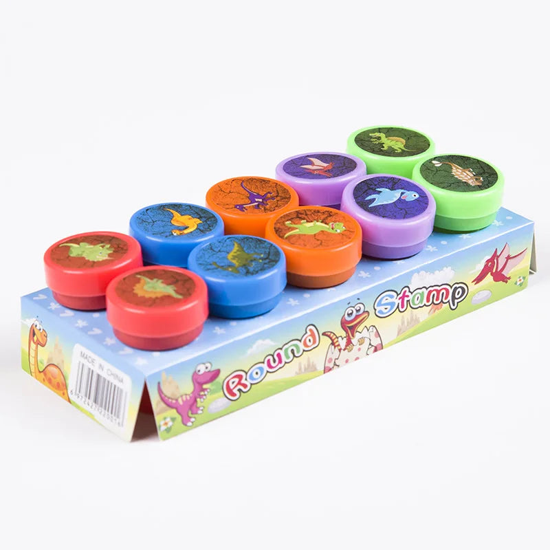 10pcs Assorted Stamps Self-ink Stamps Toy Stamps Smiley Face Seal Scrapbook