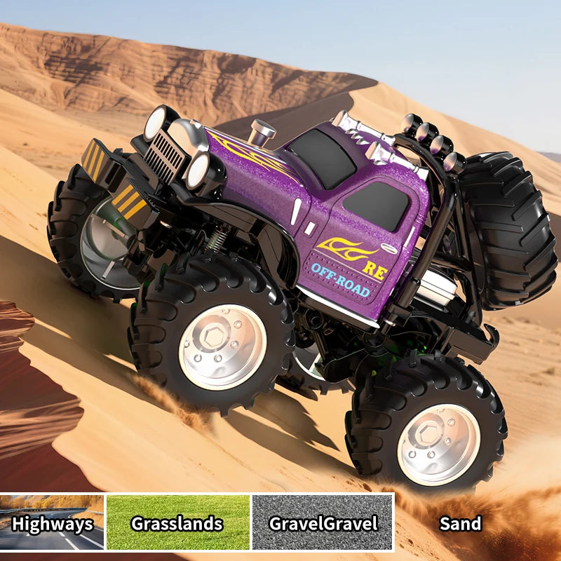 Q222 Q223 1:64 Mini RC Truck Trailer Monster-Regulating Alloy Terrain