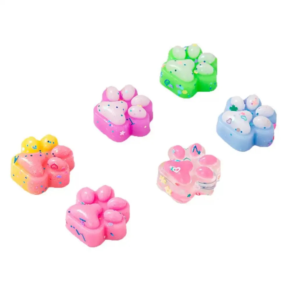 10Pcs Mini Cute Cat Claw Plush Stress Relief Toys