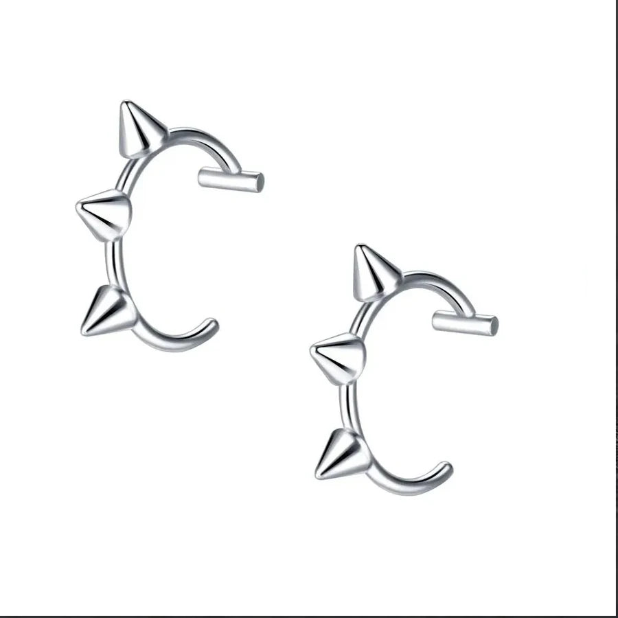 2PCS Trendy 10mm Stainless Steel Punk Clip on Fake Piercing Nose Wrap Lip