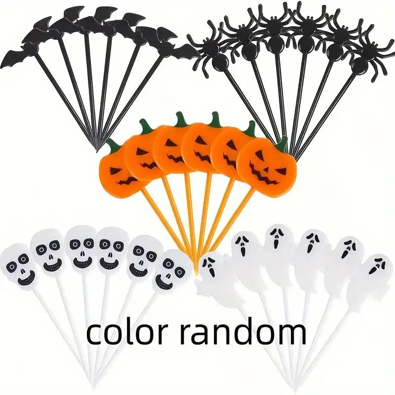 20/50Pcs Halloween Toothpicks DIY Cupcake Topper