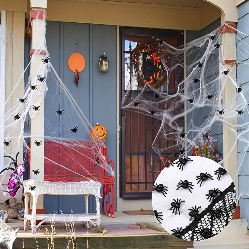 100 50pcs Realistic Spider Halloween Decoration Plastic Mini Spider Black Scary