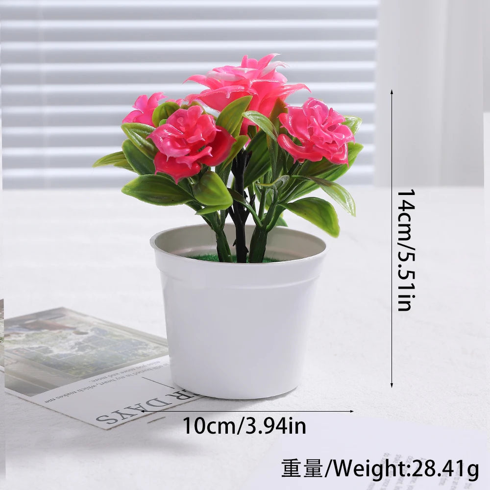 Artificial Plants Bonsai Simulated Tree Potted Fake Flowers Table Porch