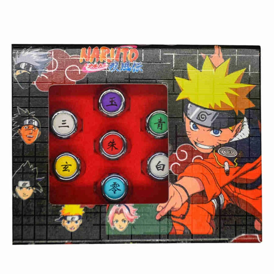 10PCS Set Anime Akatsuki Itachi Metal Rings Cartoon Cool Cosplay Accessory