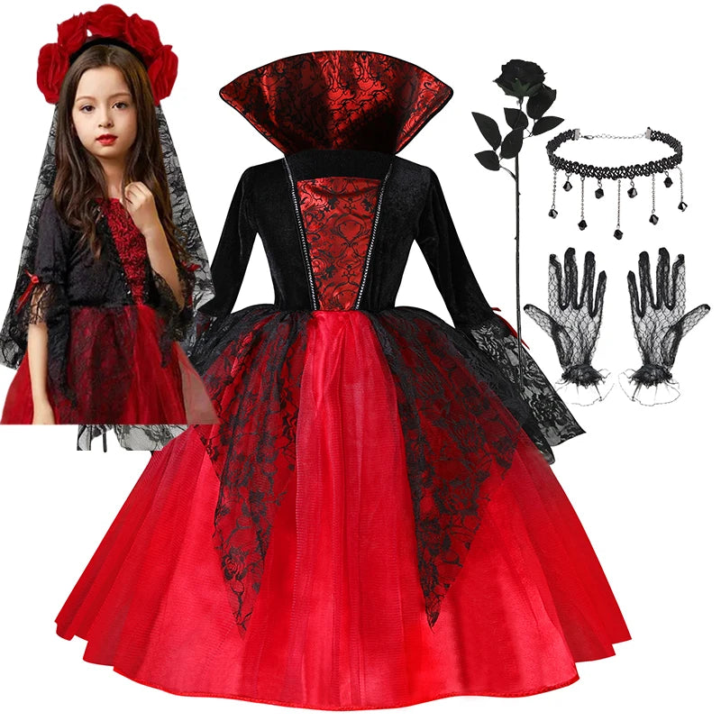 Halloween Girl Cosplay Vampire Dress Costume