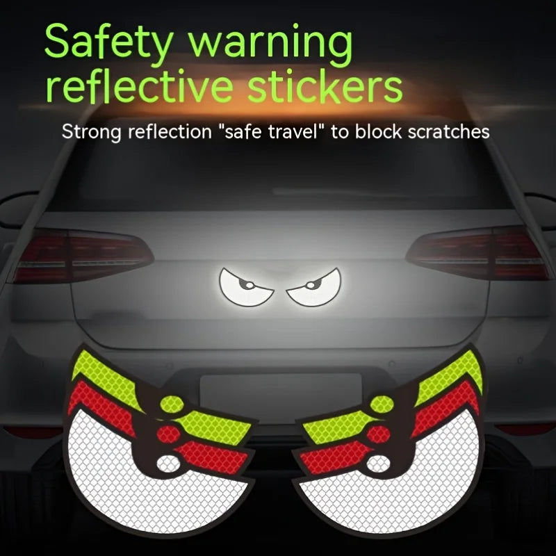 2pcs/Set Reflective Car Stickers Devil Eye Safety