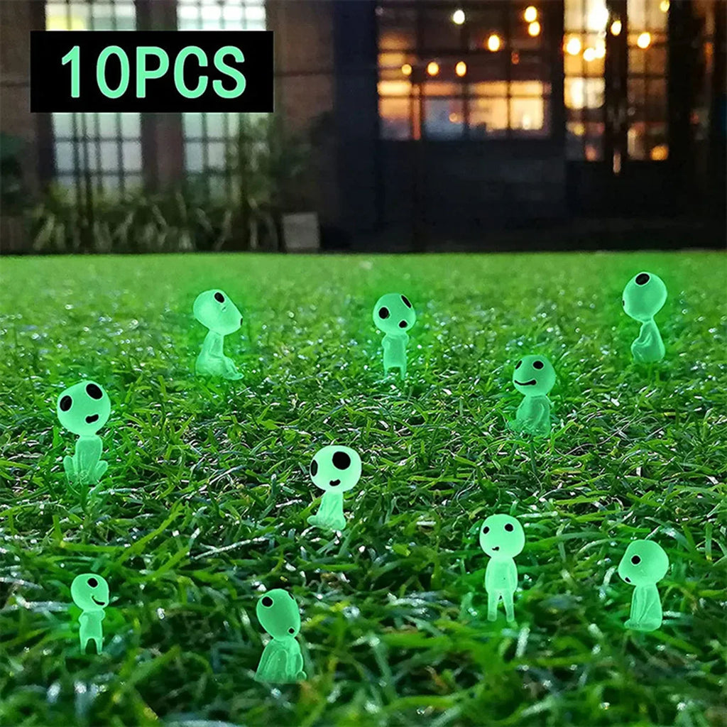 10Pcs Luminous Elf Glow Dark Resin Ornament Miniature Micro Landscape Garden