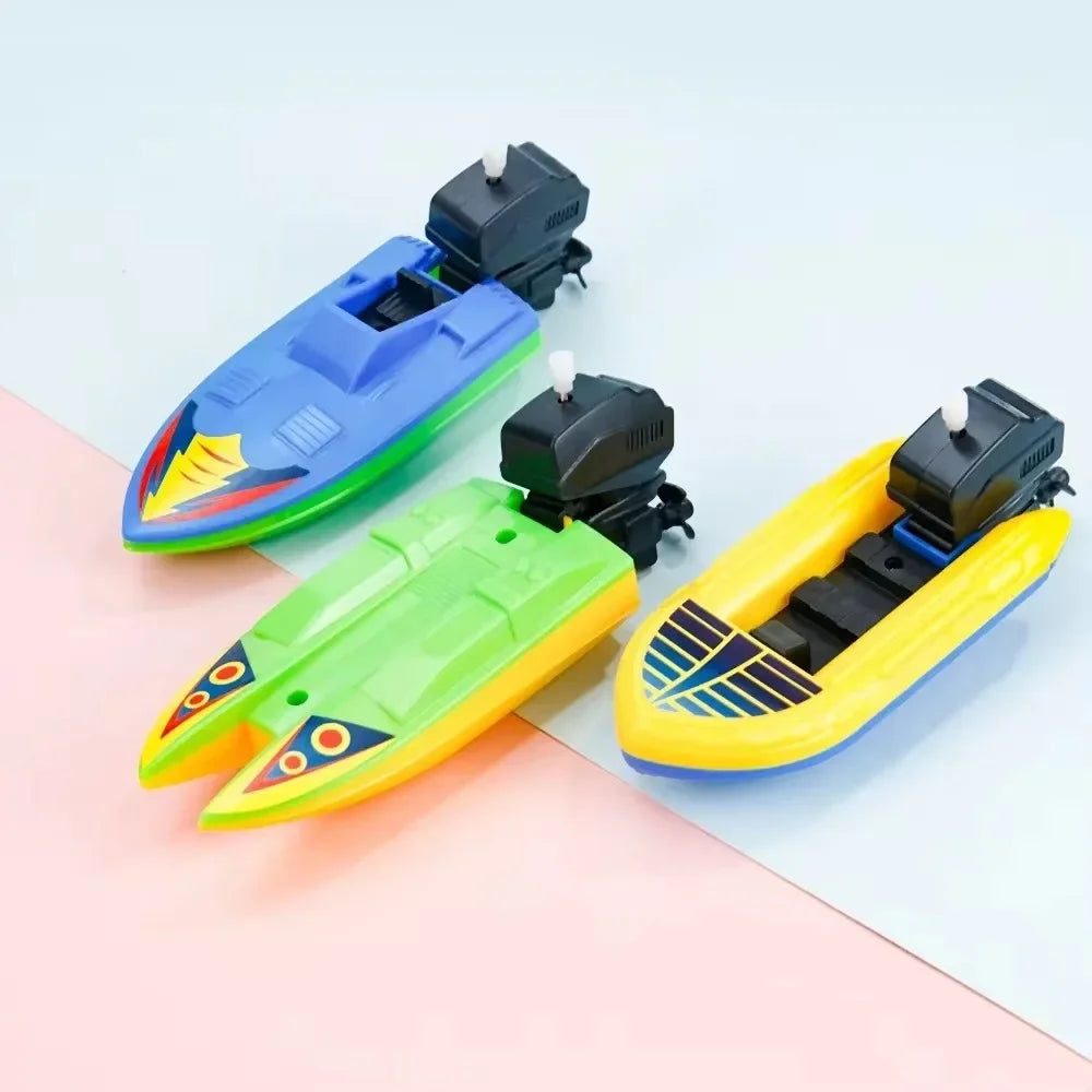 202 Speed Boat Clockwork Toys Ship Wind Up Toy Float Water Kids Bath