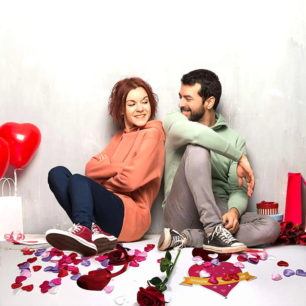 Valentine's Day 200Pcs Romantic Padded Fabric Throwing Petals Love Hearts