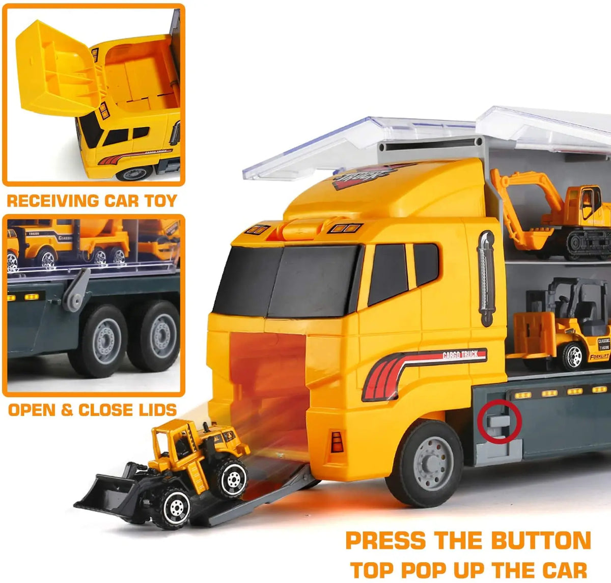 10 In 1 Construction Toys Truck Storage Die-cast Vehicle Transporter Car