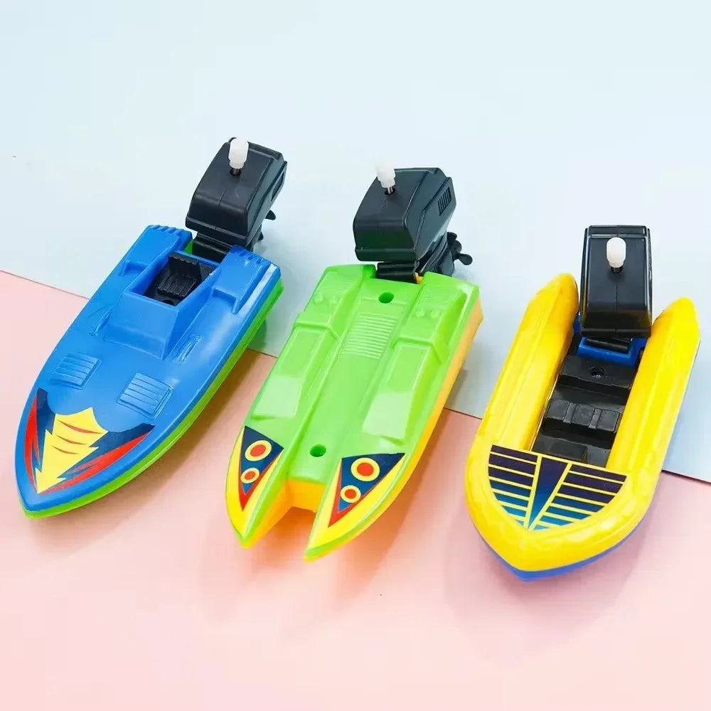202 Speed Boat Clockwork Toys Ship Wind Up Toy Float Water Kids Bath