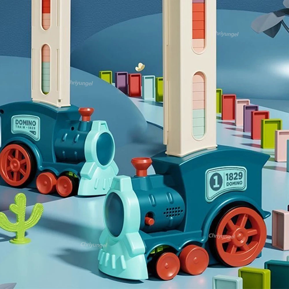 Domino Train Automatic Laying Electric Car Colorful
