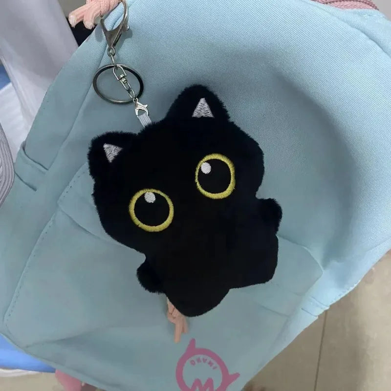 Cute Black Cat Plush Keychain Adorable Pendant