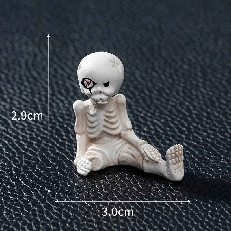 3D Horror Halloween Decoration Miniature Raven Tombstone Ghost Skeleton Skull