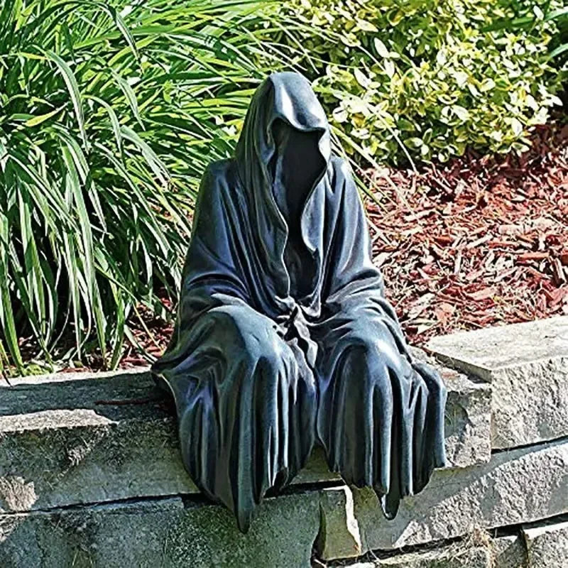 Black Clothes Mysterious Master Ornament Horror Black Robed Night Walker Gothic