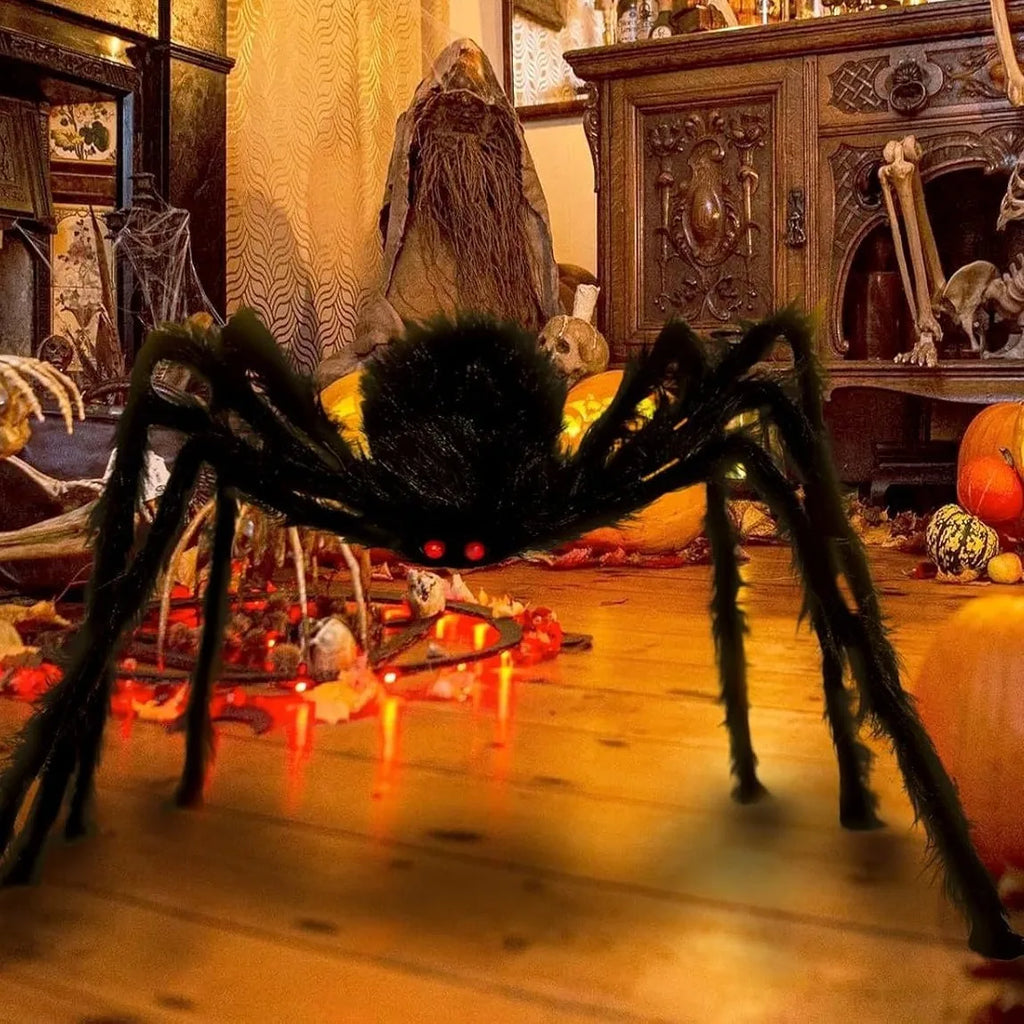 30cm/50cm/75cm/90cm/125cm/150cm/200cm Halloween Giant Black Spider Decoration Haunted House Prop Indoor Outdoor Decor