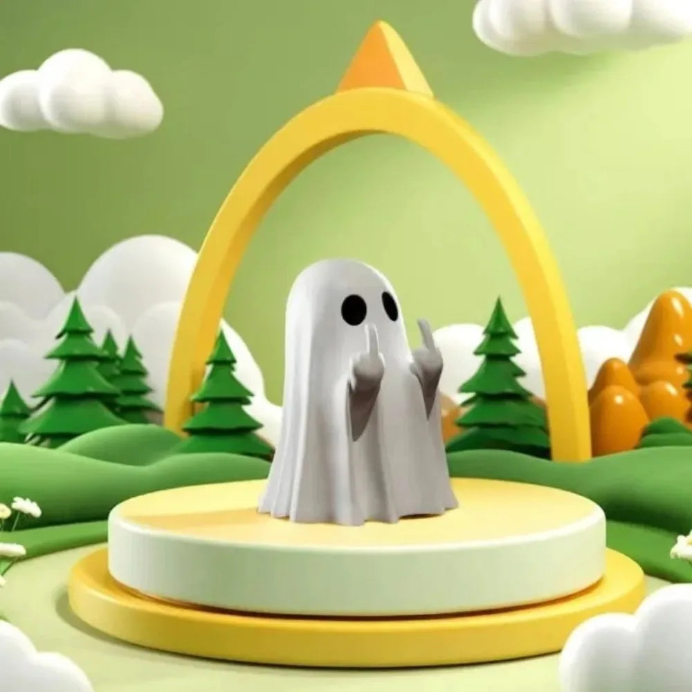 Cute Ghost Resin Statue Home Ornament