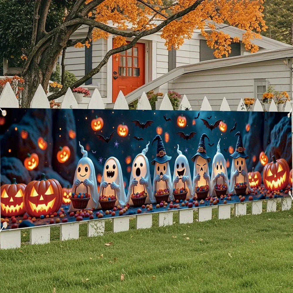 Happy Halloween Fence Banner Yard Decoration