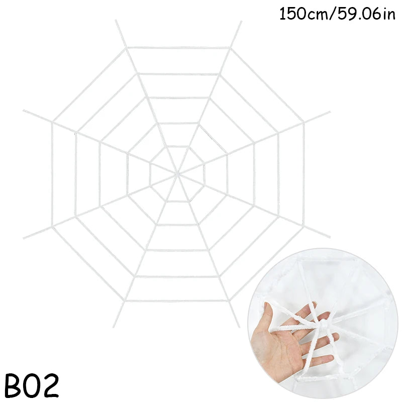 150 250cm Black White Spider Web Giant Stretchy Cobweb Home Bar Garden